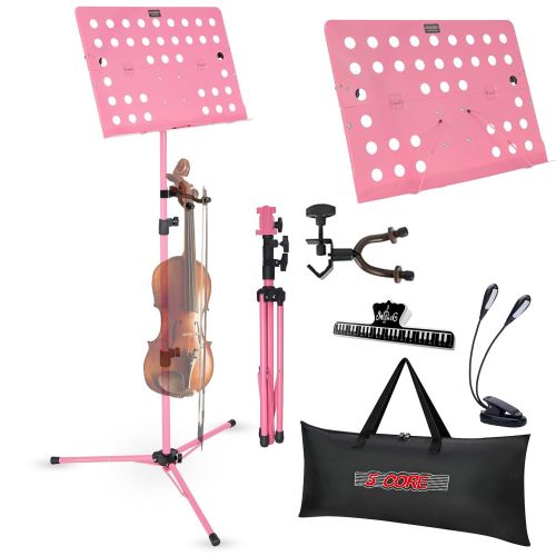5 Core Music Stand For Sheet Music Height Adjustable Portable Folding Atril Para Partituras w Light Clip for Guitar Players Violinists Cellists P 5 Core Music Stand For Sheet Music Height Adjustable Portable Folding Atril Para Partituras w Light Clip for Guitar Players Violinists Cellists P